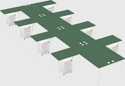 Shared l-shaped office desk system
