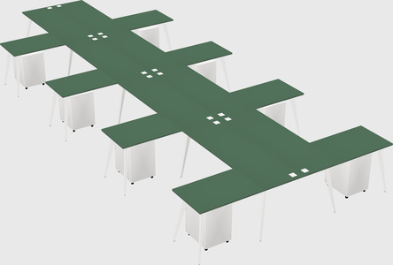 Shared l-shaped office desk system