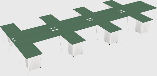 Shared l-shaped office desk system