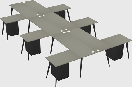Shared l-shaped office desk system