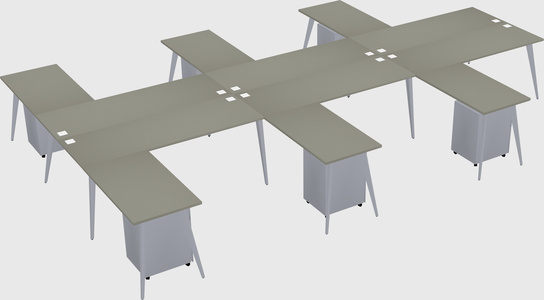 Shared l-shaped office desk system
