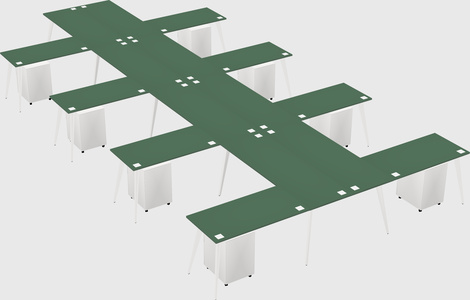 Shared l-shaped office desk system