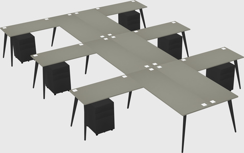 Shared l-shaped office desk system