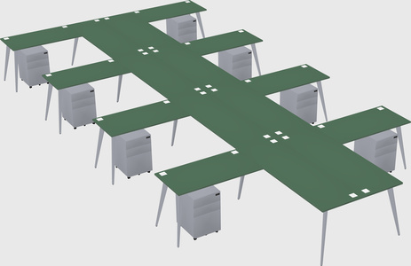 Shared l-shaped office desk system