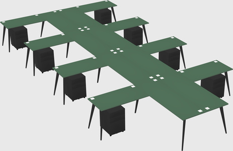 Shared l-shaped office desk system