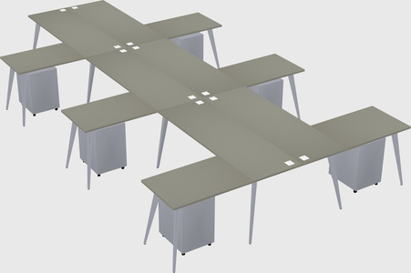Shared l-shaped office desk system