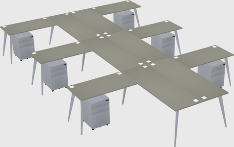Shared l-shaped office desk system