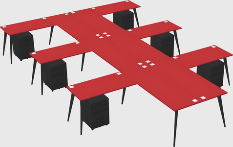 Shared l-shaped office desk system