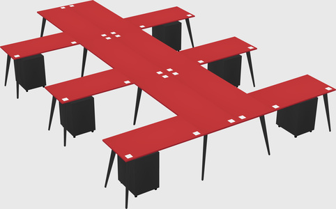 Shared l-shaped office desk system