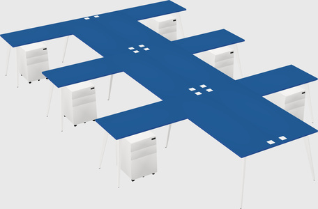 Shared l-shaped office desk system