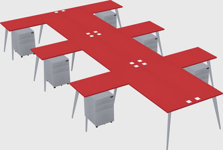 Shared l-shaped office desk system