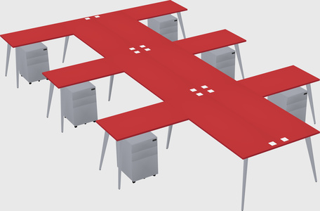 Shared l-shaped office desk system