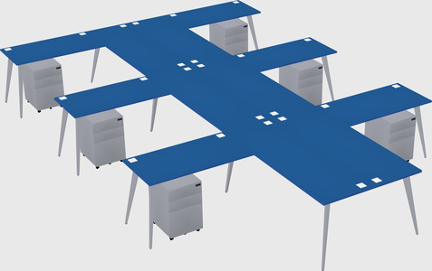 Shared l-shaped office desk system