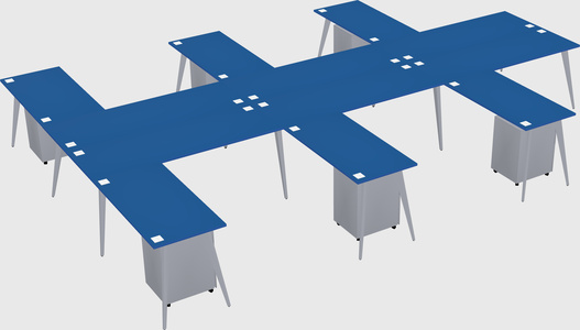 Shared l-shaped office desk system
