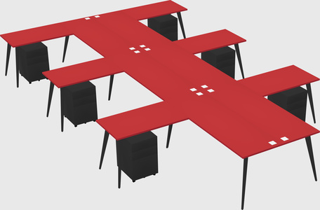 Shared l-shaped office desk system