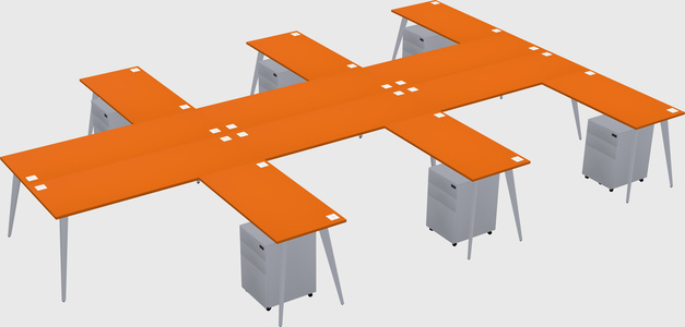 Shared L-shaped Office Desk System
