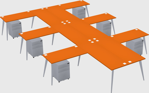 Shared l-shaped office desk system
