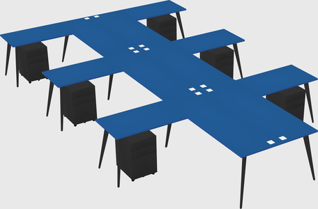 Shared l-shaped office desk system