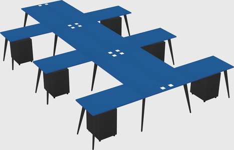 Shared l-shaped office desk system