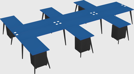 Shared l-shaped office desk system