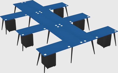 Shared l-shaped office desk system