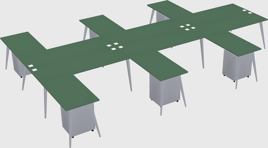 Shared l-shaped office desk system
