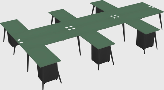 Shared l-shaped office desk system