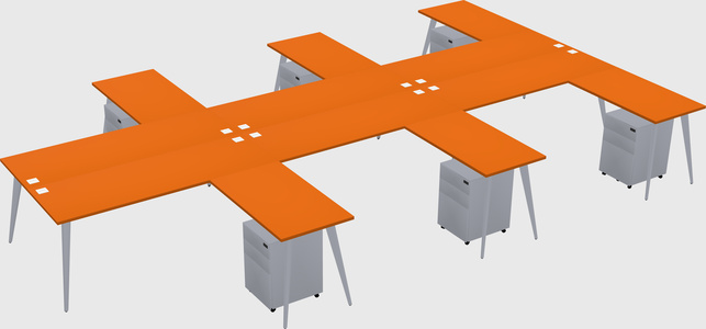 Shared L-shaped Office Desk System