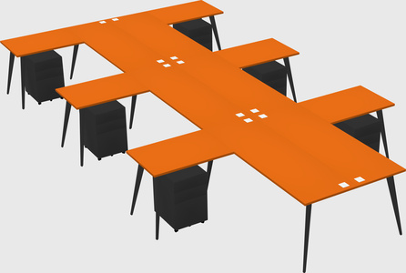 Shared l-shaped office desk system