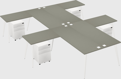 Shared l-shaped office desk system