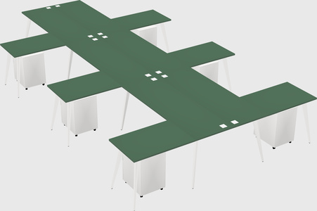 Shared l-shaped office desk system