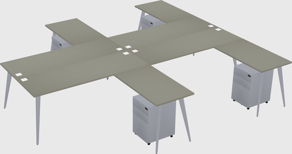 Shared L-shaped Office Desk System