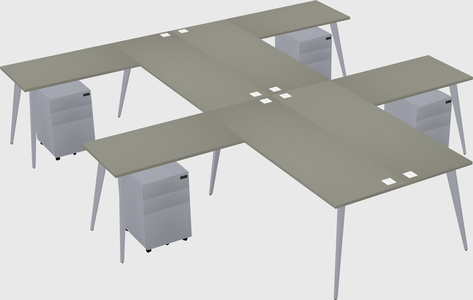 Shared l-shaped office desk system