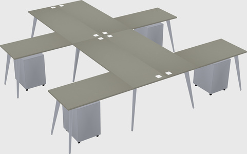 Shared l-shaped office desk system