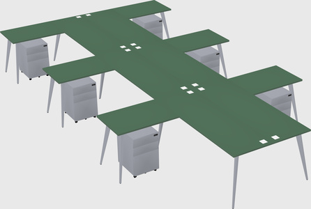 Shared l-shaped office desk system