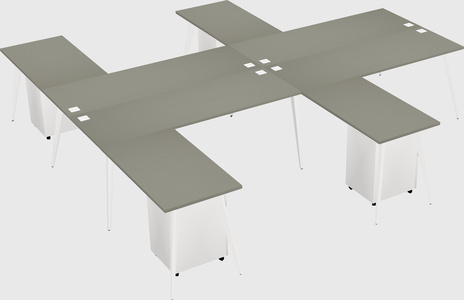 Shared l-shaped office desk system
