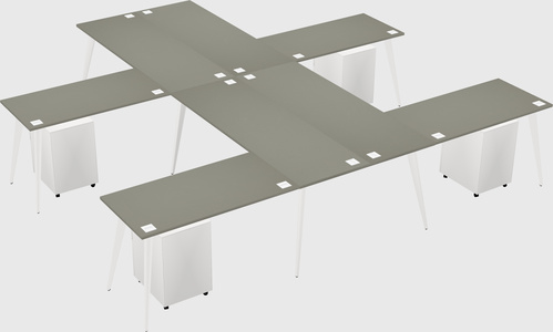Shared l-shaped office desk system