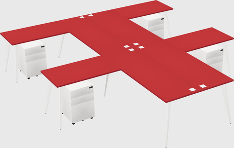 Shared l-shaped office desk system