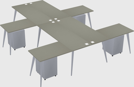Shared l-shaped office desk system