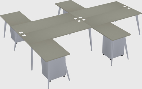Shared l-shaped office desk system