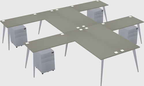 Shared l-shaped office desk system