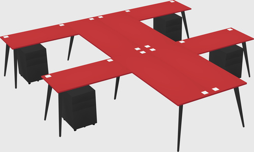 Shared l-shaped office desk system