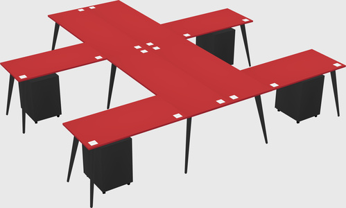 Shared l-shaped office desk system