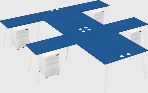 Shared l-shaped office desk system