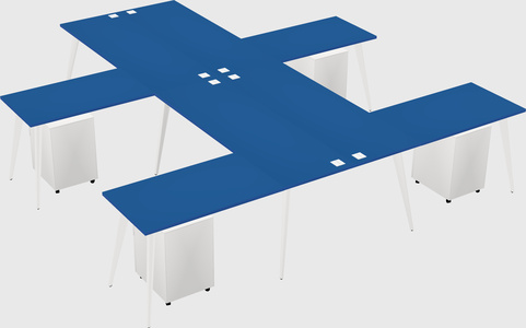 Shared l-shaped office desk system