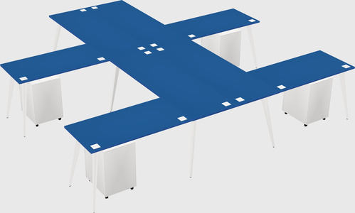 Shared l-shaped office desk system