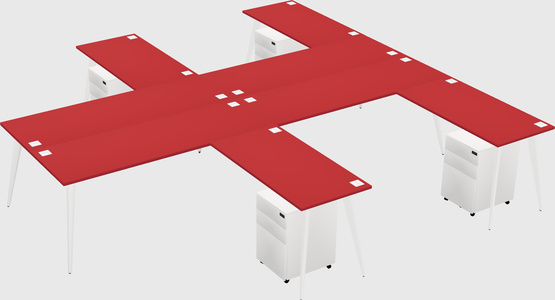 Shared L-shaped Office Desk System