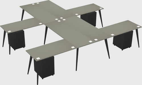 Shared l-shaped office desk system