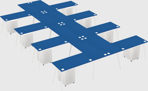 Shared l-shaped office desk system