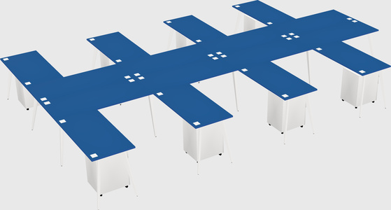 Shared l-shaped office desk system